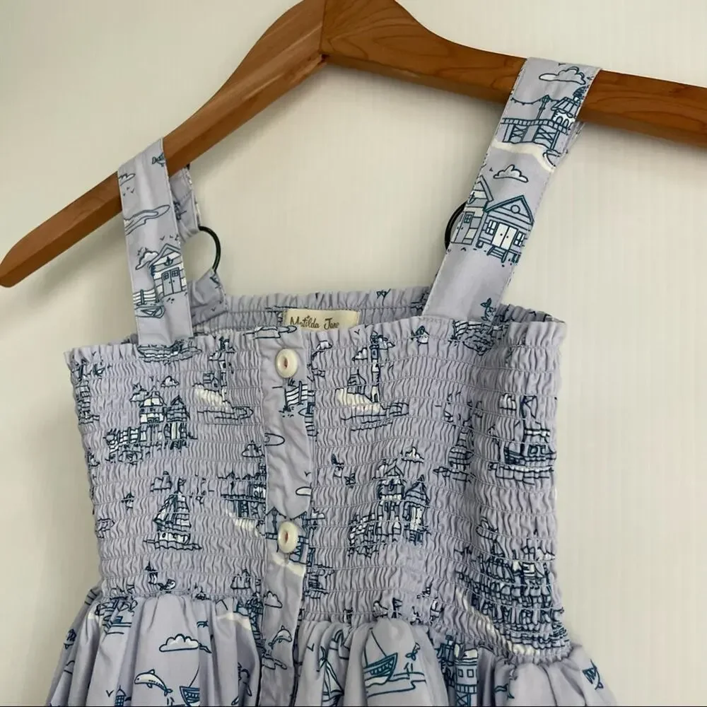 Matilda Jane Boardwalk Dress It’s a Wonderful Parade sz 6 nautical sailboat